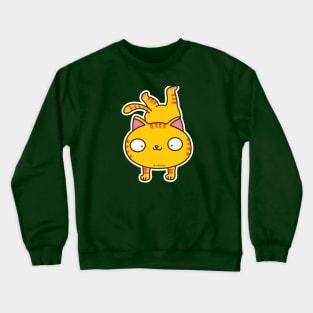 handstand cat Crewneck Sweatshirt